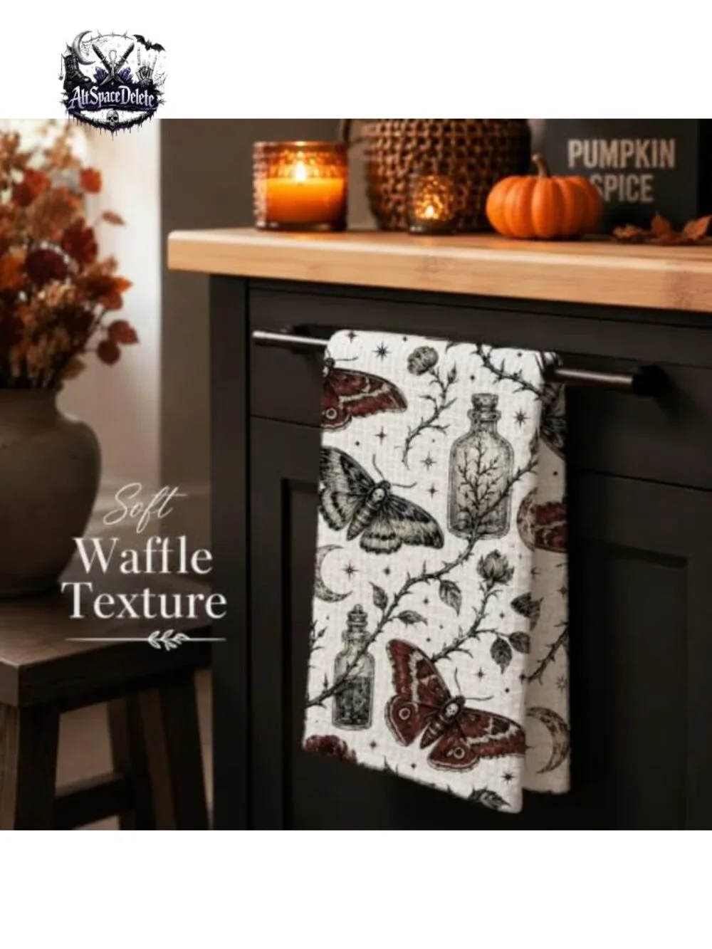 Gothic Halloween Kitchen Towel Hand Towel Spooky Fall Decor